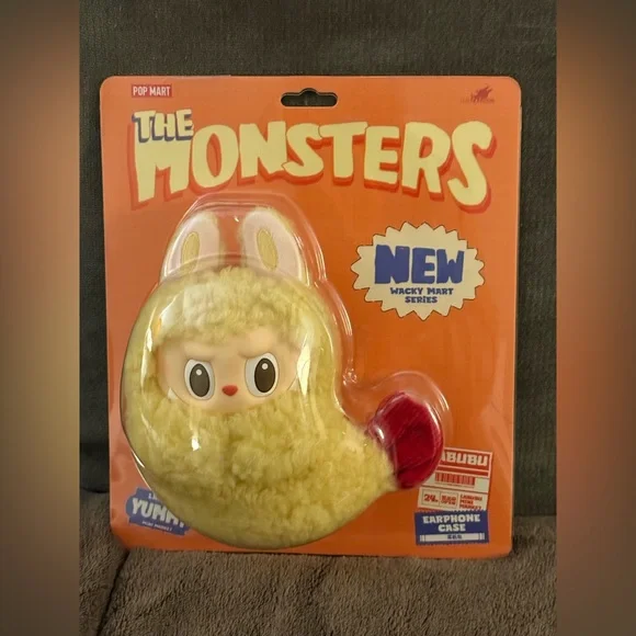 AUTHENTIC Pop Mart The Monsters Labubu Shrimp Earphone Case Plush Pendant - Picture 1 of 4